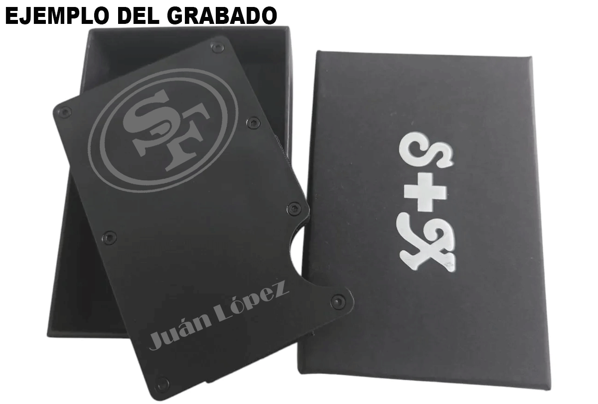 Money Clip S + X Para Tarjetas Y Billetes De Alta Calidad Con Personalizado Laser - Negro