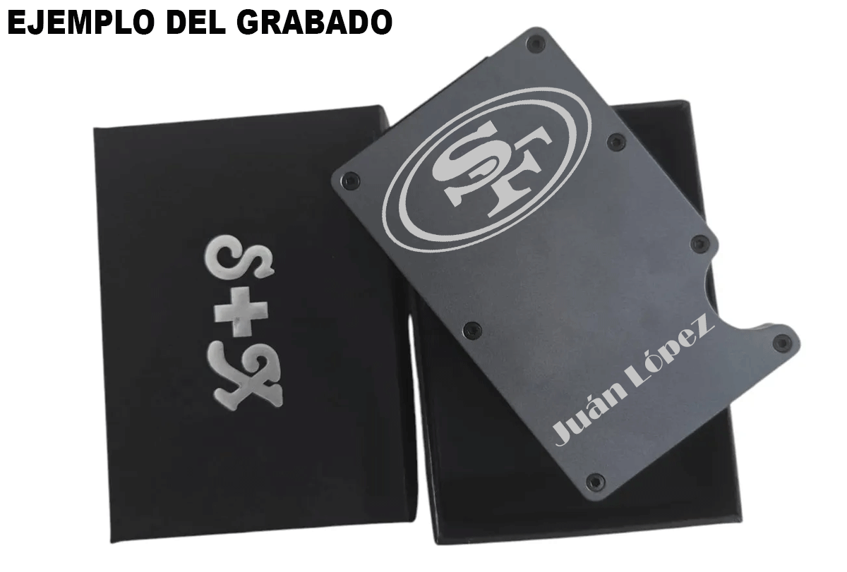 Money Clip S + X Para Tarjetas Y Billetes De Alta Calidad Con Personalizado Laser - Gris Oscuro