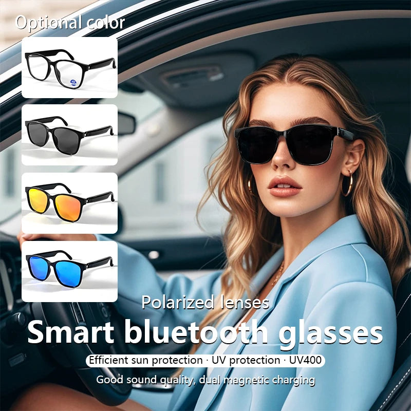 Nuevas gafas inteligentes con Bluetooth, auriculares manos libres para música, parlantes y altavoz, gafas de sol de moda, gafas de sol