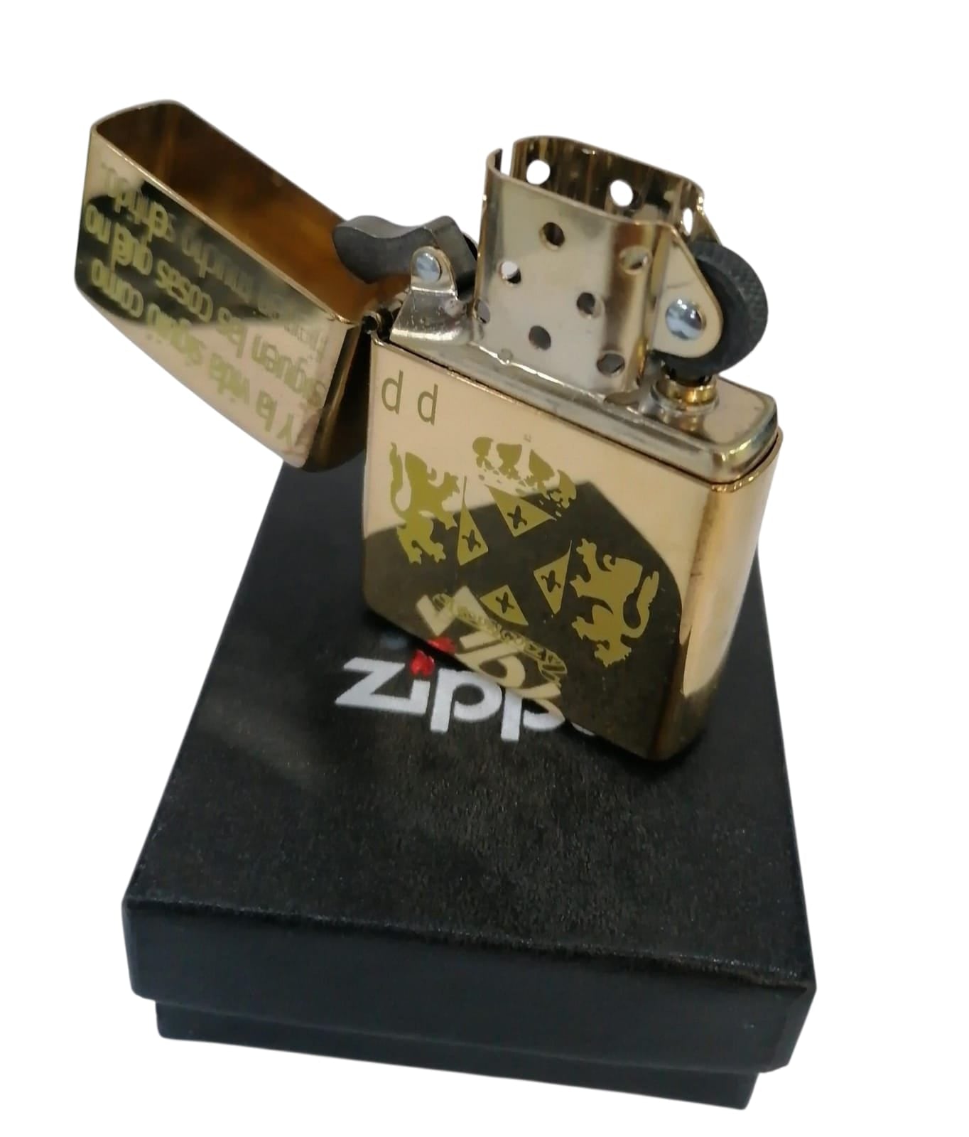 Encendedor Zippo Original En Oferta Por Errores De Grabado - Dorado Espejo