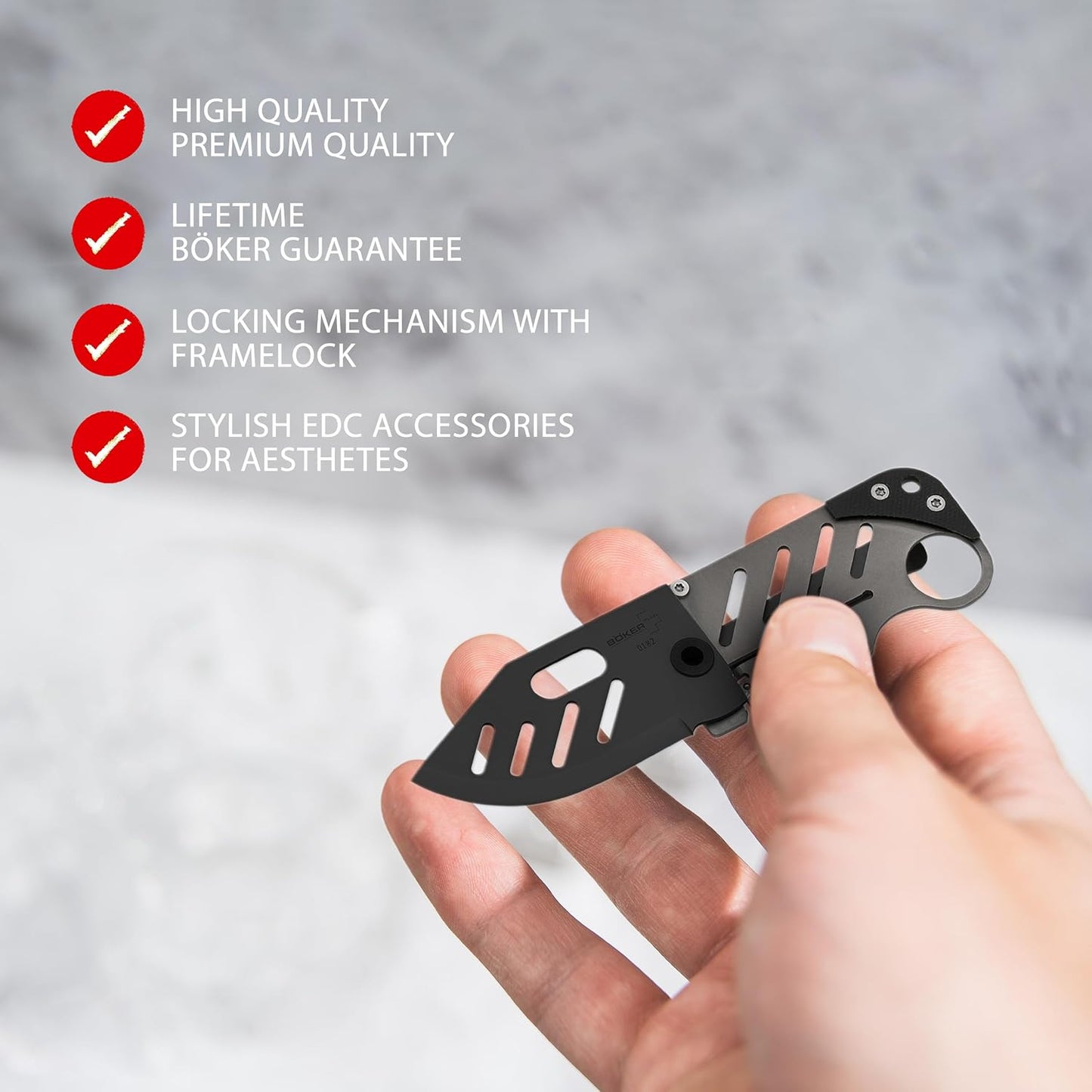 Collar Navaja Boker Con Clip Acero .440 Super Calidad