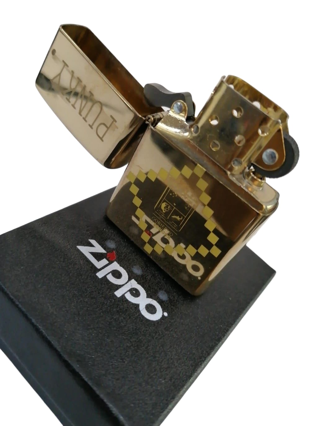 Encendedor Zippo Original En Oferta Por Errores De Grabado - Dorado Espejo
