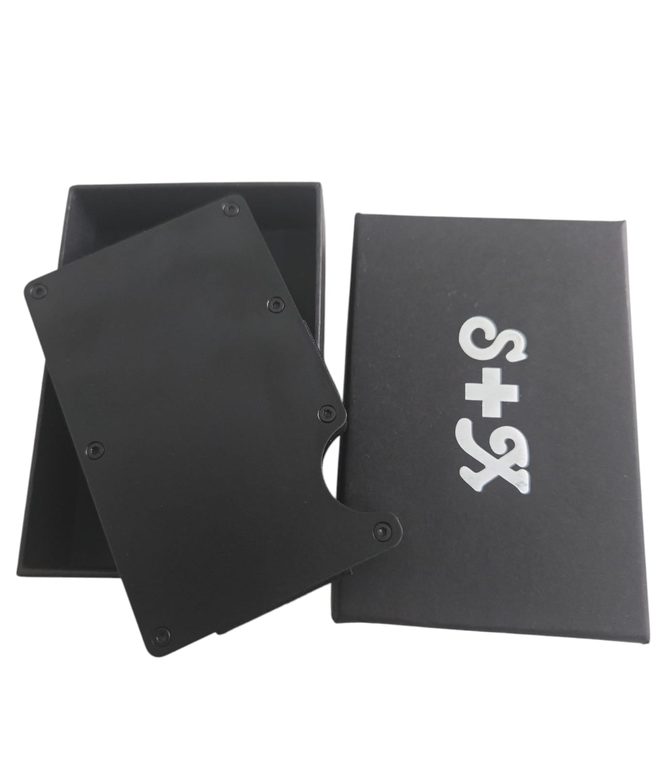 Money Clip S + X Para Tarjetas Y Billetes De Alta Calidad Con Personalizado Laser - Negro