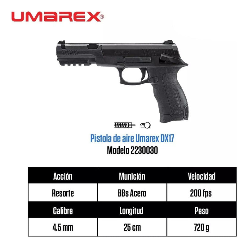 Pistola Deportiva Umarex Dx17 Incluye 200 Postas Gratis