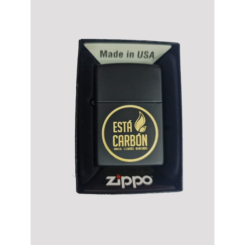 Zippo Original Negro Matte Personalizado Con Logo O Leyenda