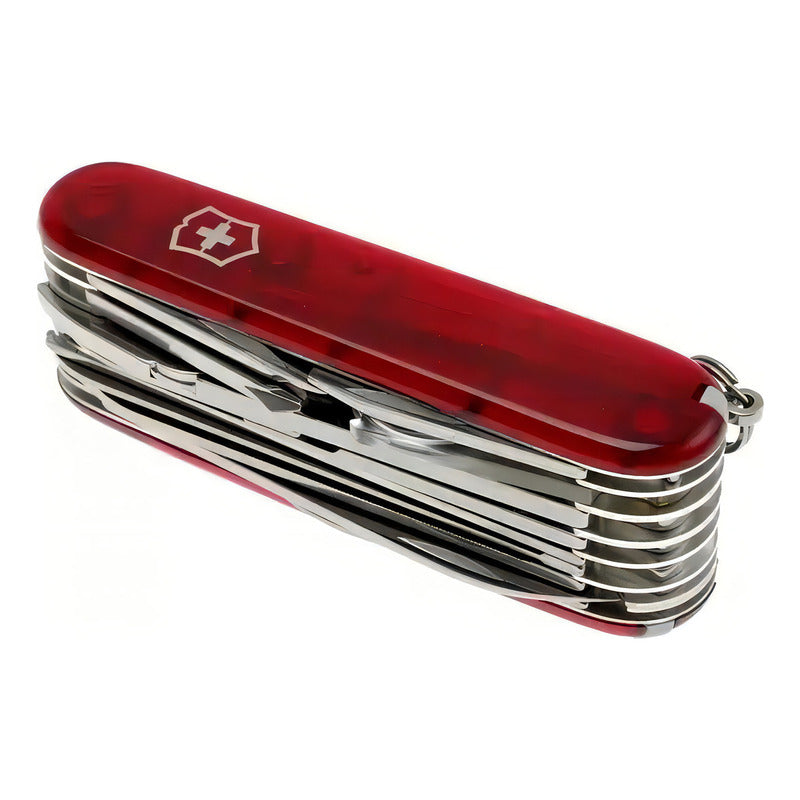 Victorinox Navaja De Bolsillo Swiss Champ 33 Usos Color Rojo Traslúcido
