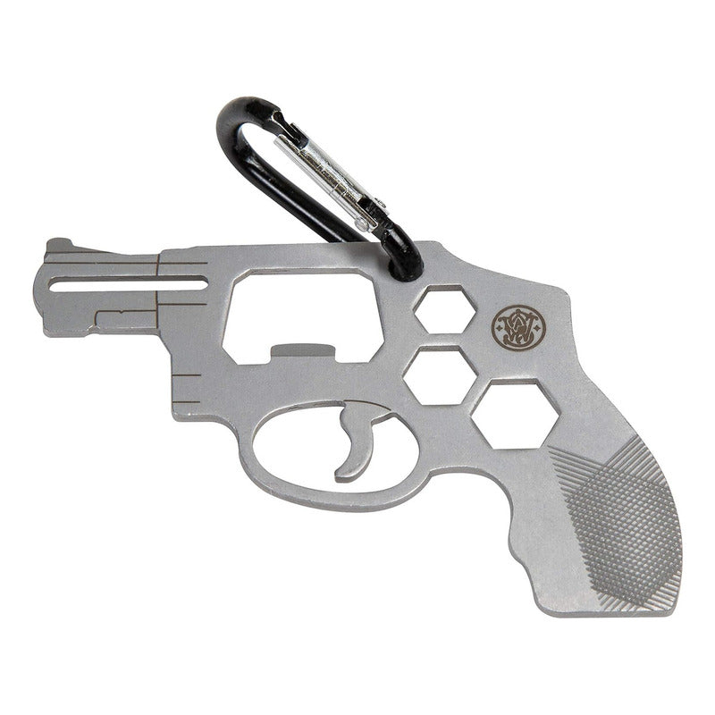 Smith & Wesson S&w Revolver - Mosquetón Multiherramienta Con Construcción Duradera Y Compacta De Acero Inoxidable Para Táctica, Armería Y Edc