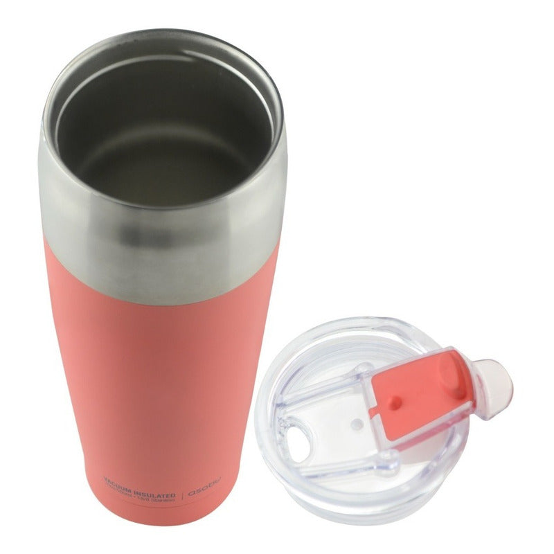 Termo Tumbler Asobu Negro 20 Oz Grado 18/8 De Doble Pared