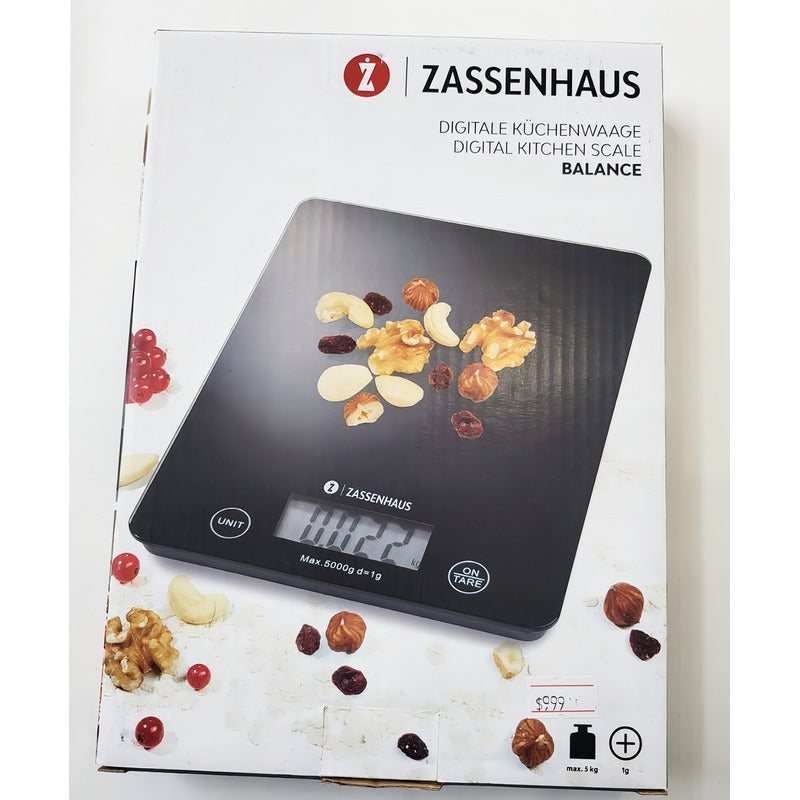 Zassenhaus Bascula Digital Gran Calidad Pesa Desd 1g A 5000g Color Negro