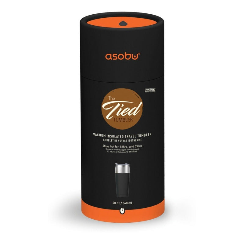 Termo Tumbler Asobu Negro 20 Oz Grado 18/8 De Doble Pared