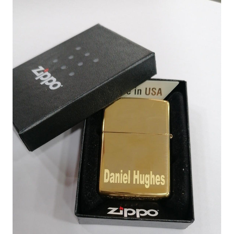 Encendedor Zippo Dorado Original Personalizado Con Grabado X