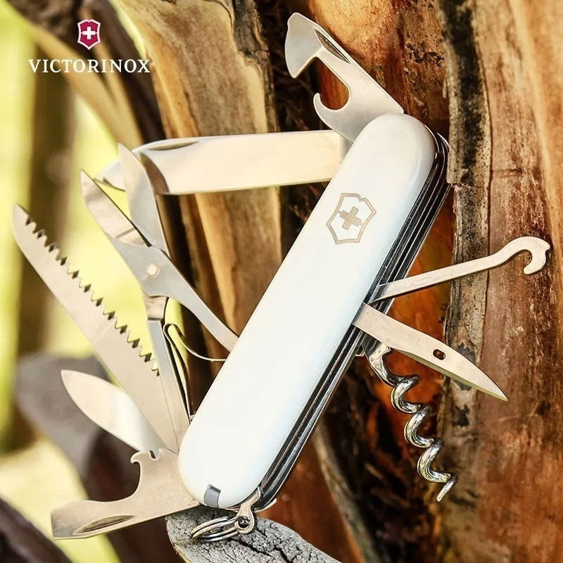 Navaja Victorinox Huntsman Blanca 15 Usos Con Funda+ Cordón