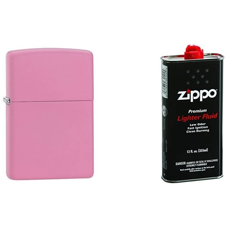 Zippo Rosa Matte Personalizado Nombre Logo + Gasolina 125 Ml