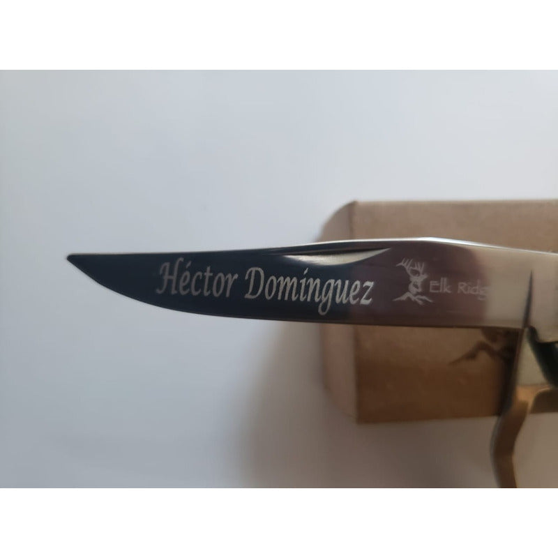Navaja Elk Ridge Para Acampar Con Cuchara Tenedor Y Cuchillo con Personalizado Laser en la Hoja