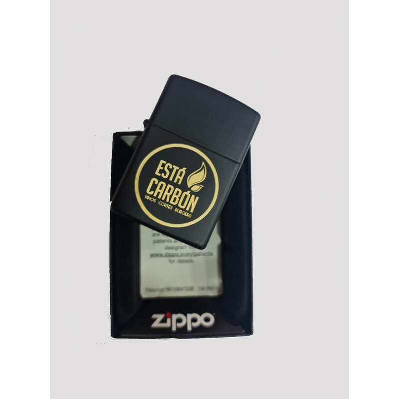 Zippo Original Negro Matte Personalizado Con Logo O Leyenda