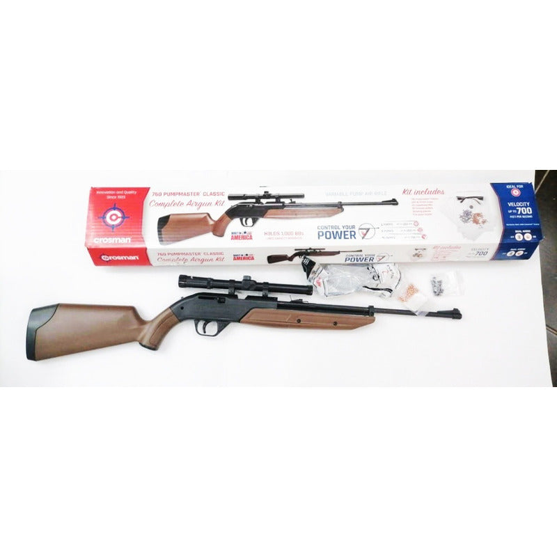 Rifle Bombeo Crosman Kit Incluye Mira 4x20, Municiones y Anteojos