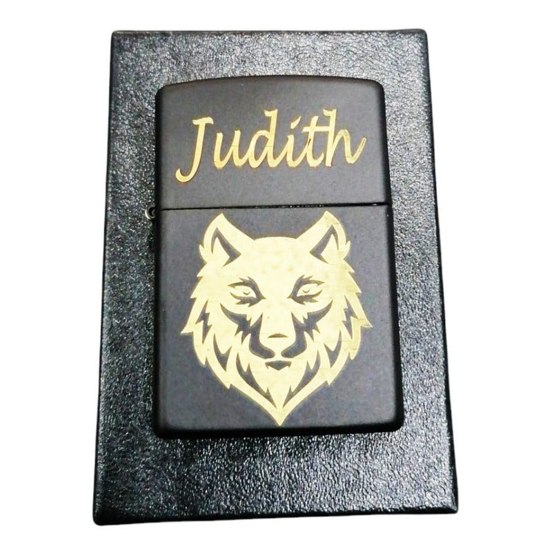 Zippo Negro Matte Personalizado Ambos Lados Imagen, Nombre,