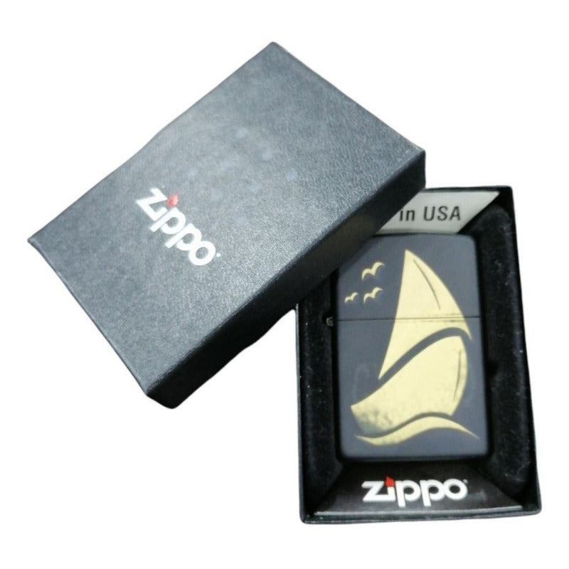 Zippo Negro Matte Personalizado Ambos Lados Imagen, Nombre,