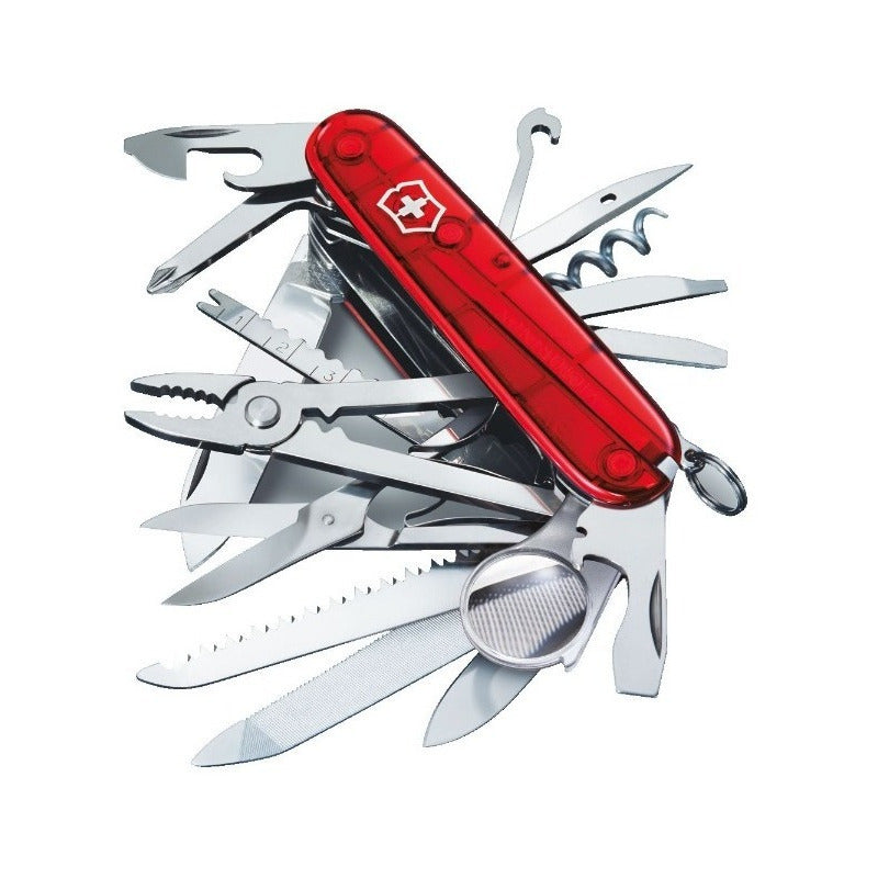 Victorinox Navaja De Bolsillo Swiss Champ 33 Usos Color Rojo Traslúcido