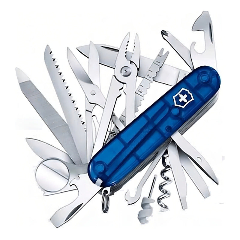 Navaja Suiza Victorinox Swisschamp 33 Usos Multiusos Color Azul Transparente