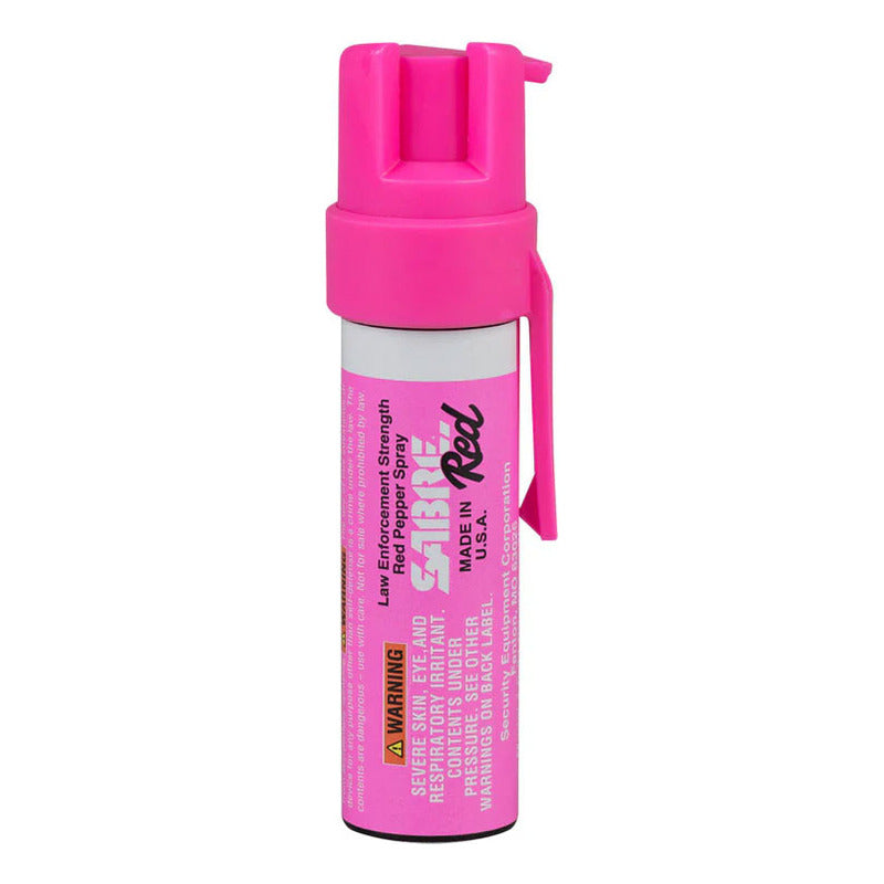 Gas Pimienta 22 Gramos Color Rosa Marca Sabre Con Clip Para Fijarlo