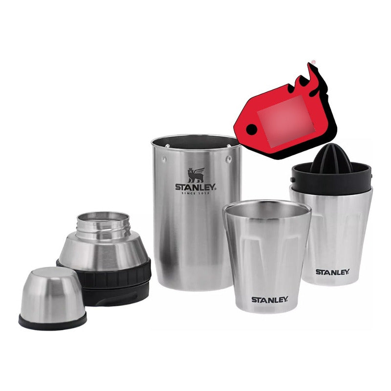 Kit Coctelera Stanley Adventure Happy Hour Cocktail Shaker Color Plateado