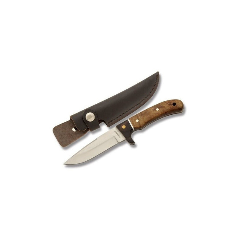 Cuchillo Boker Magnum Elk Hunter Clam Acero 440 Funda Cuero