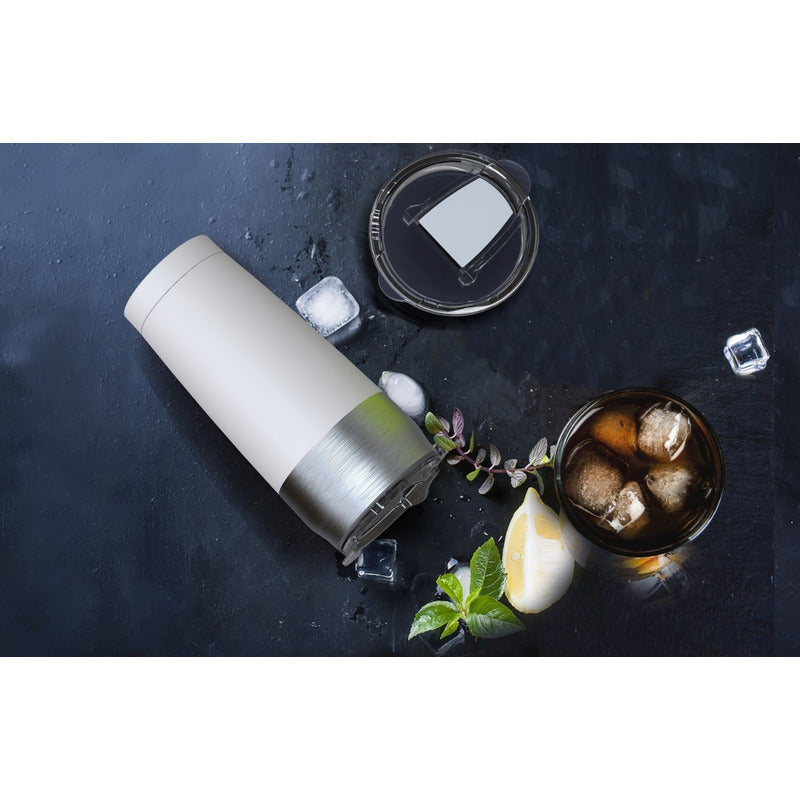 Termo Tumbler Asobu Negro 20 Oz Grado 18/8 De Doble Pared
