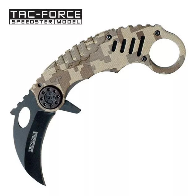 Navaja Karambit Tac Force Acero Inox 440 con Apertura Asistida por resorte - TF-620DM