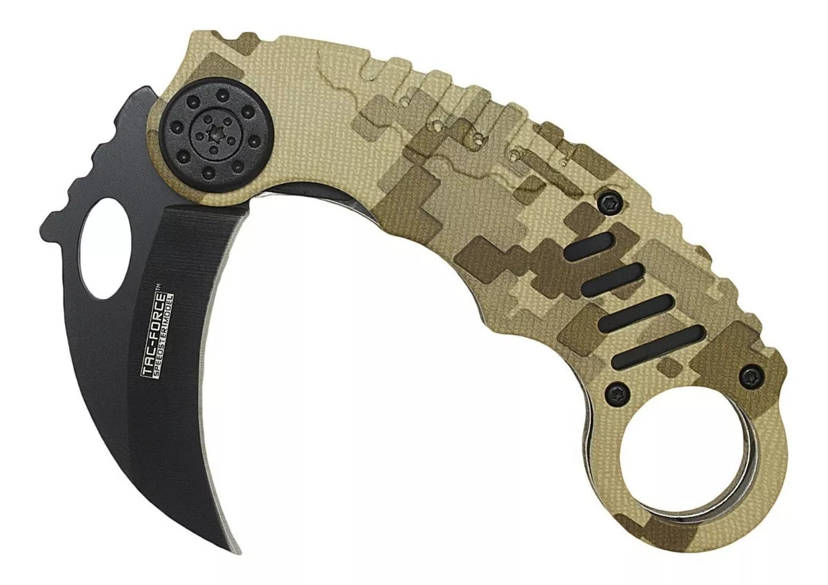Navaja Karambit Tac Force Acero Inox 440 con Apertura Asistida por resorte - TF-620DM
