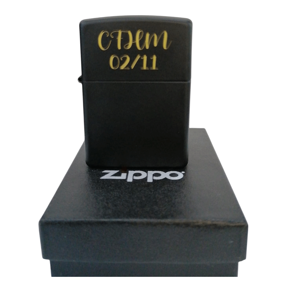 Encendedor Zippo Original En Oferta Por Errores De Grabado - Negro