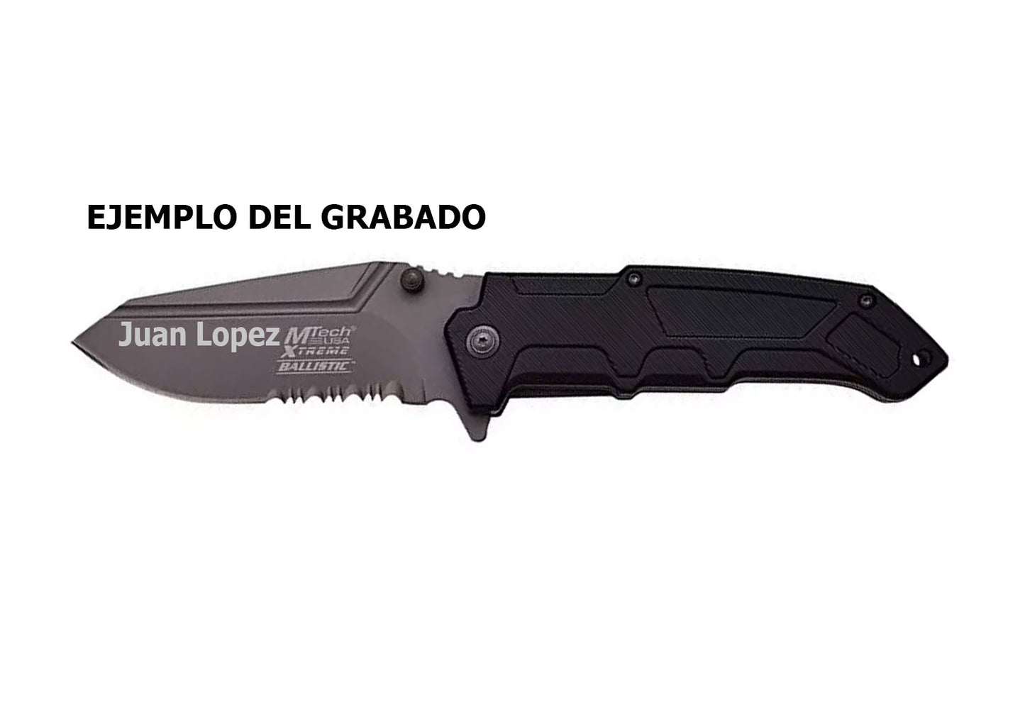Navaja M-tech Tactica Con Apertura Asistida Por Resorte con Personalizado Laser en la Hoja