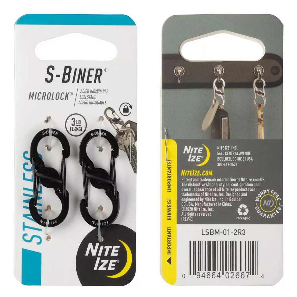 Nite Ize Pack 2 S-biner® Microlock Stainless Steel U S A