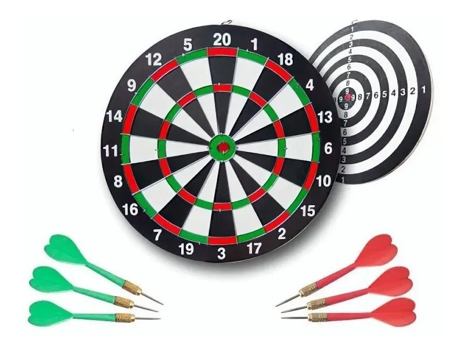 Dardera DeTiro Al Blanco Diana 6 Dardos Doble Cara 17 de Pulgadas - SUIZA + XTREME