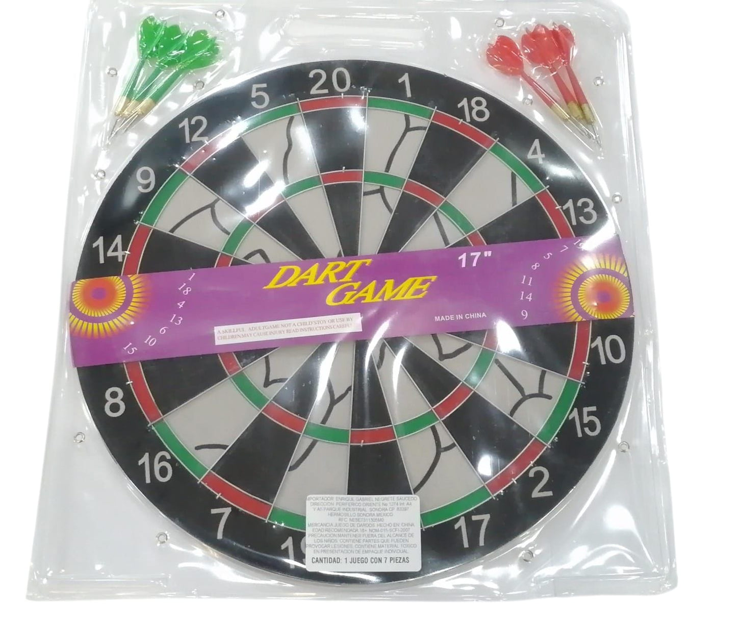 Dardera DeTiro Al Blanco Diana 6 Dardos Doble Cara 17 de Pulgadas - SUIZA + XTREME