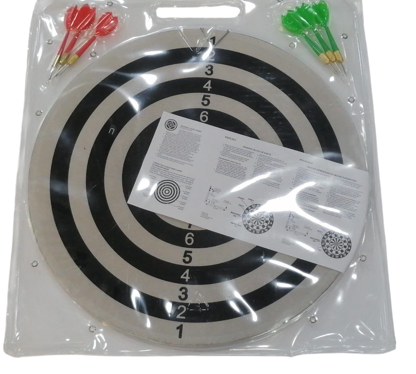 Dardera DeTiro Al Blanco Diana 6 Dardos Doble Cara 17 de Pulgadas - SUIZA + XTREME