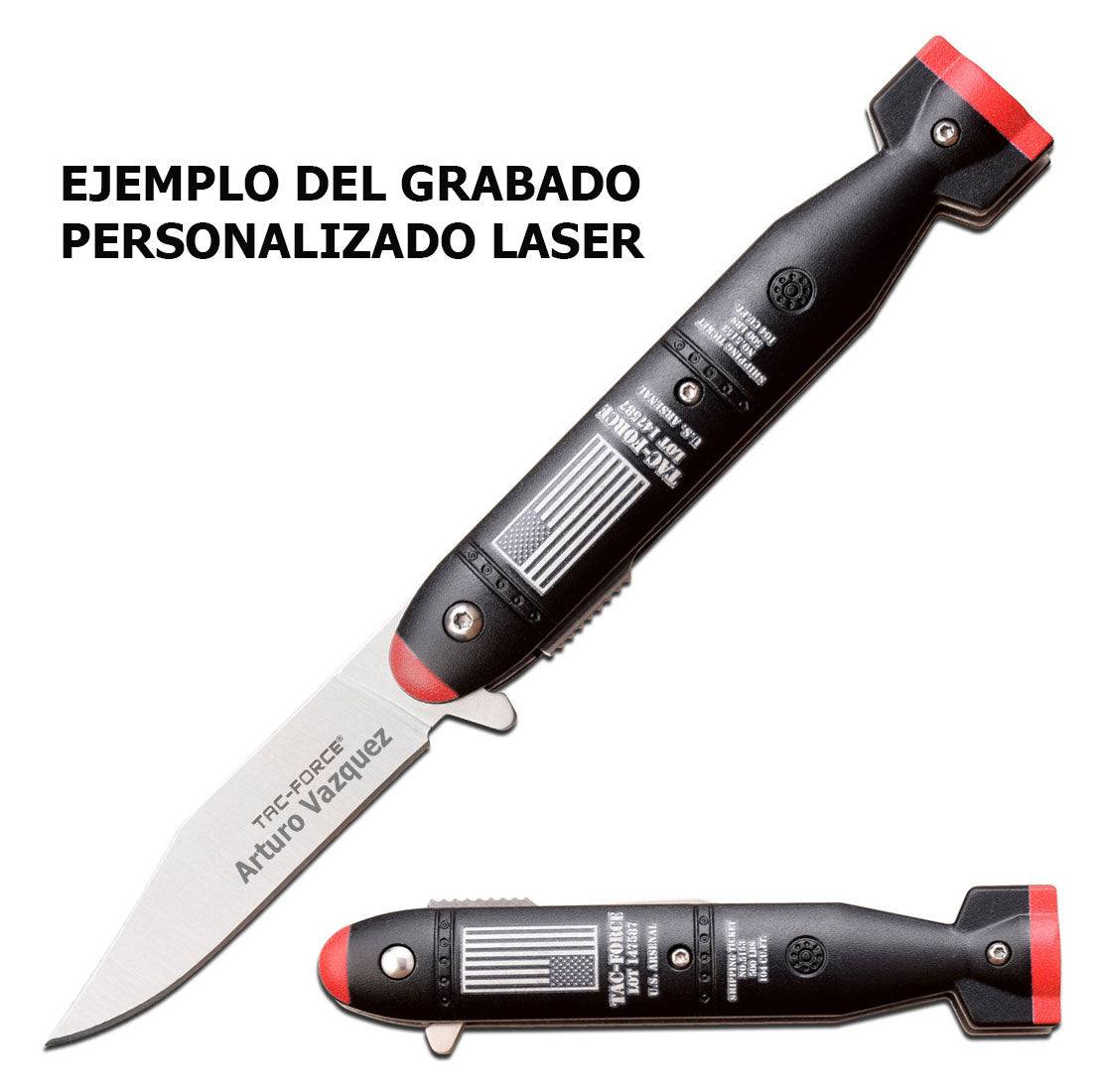 Navaja Tac Force Con Apertura Asistida Por Resorte, 2a Guerra Mundial - TF-1039LFG Con Grabado Personalizado con Laser