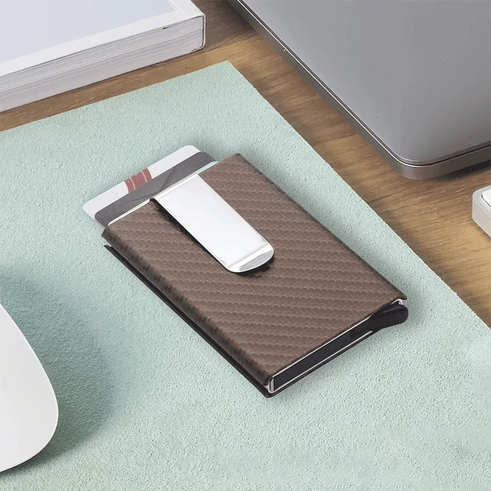 Money Clip Tarjetero Ejecutivo, Muy Elegante Marca S+x - Marrón claro - SUIZA + XTREME