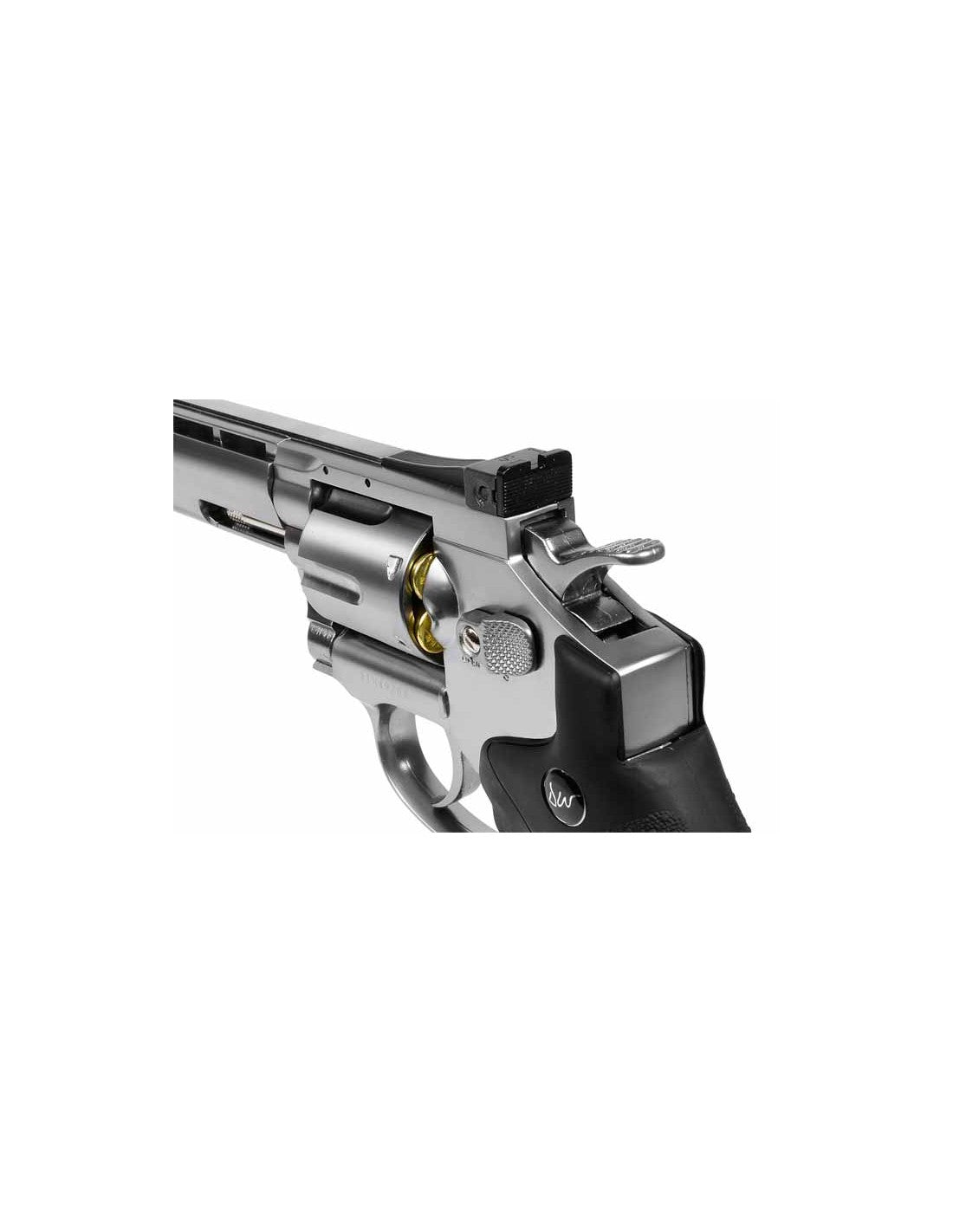 Revolver Dan Wesson 6" Níquel Full Metal CO2 de Postas Calibre .177(4.5mm) - SUIZA + XTREME