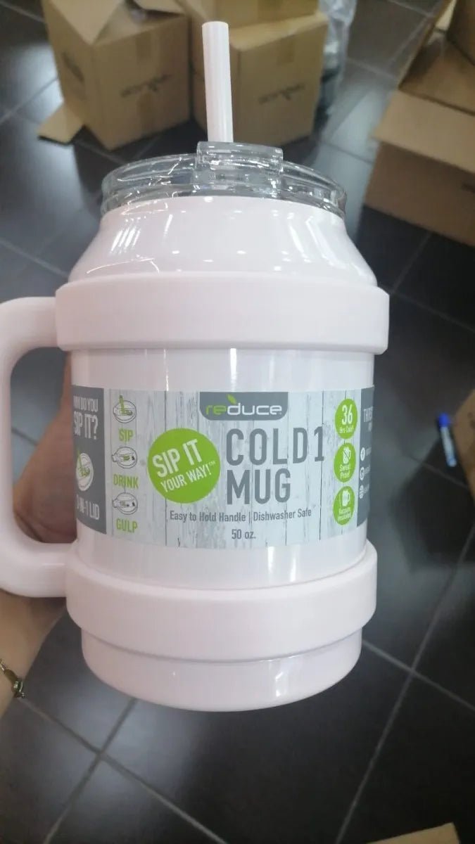 Termo Reduce Cold - 1 Mug 50oz (1478ml) Con Agarradera 36 Hrs - Rosa Pastel - SUIZA + XTREME
