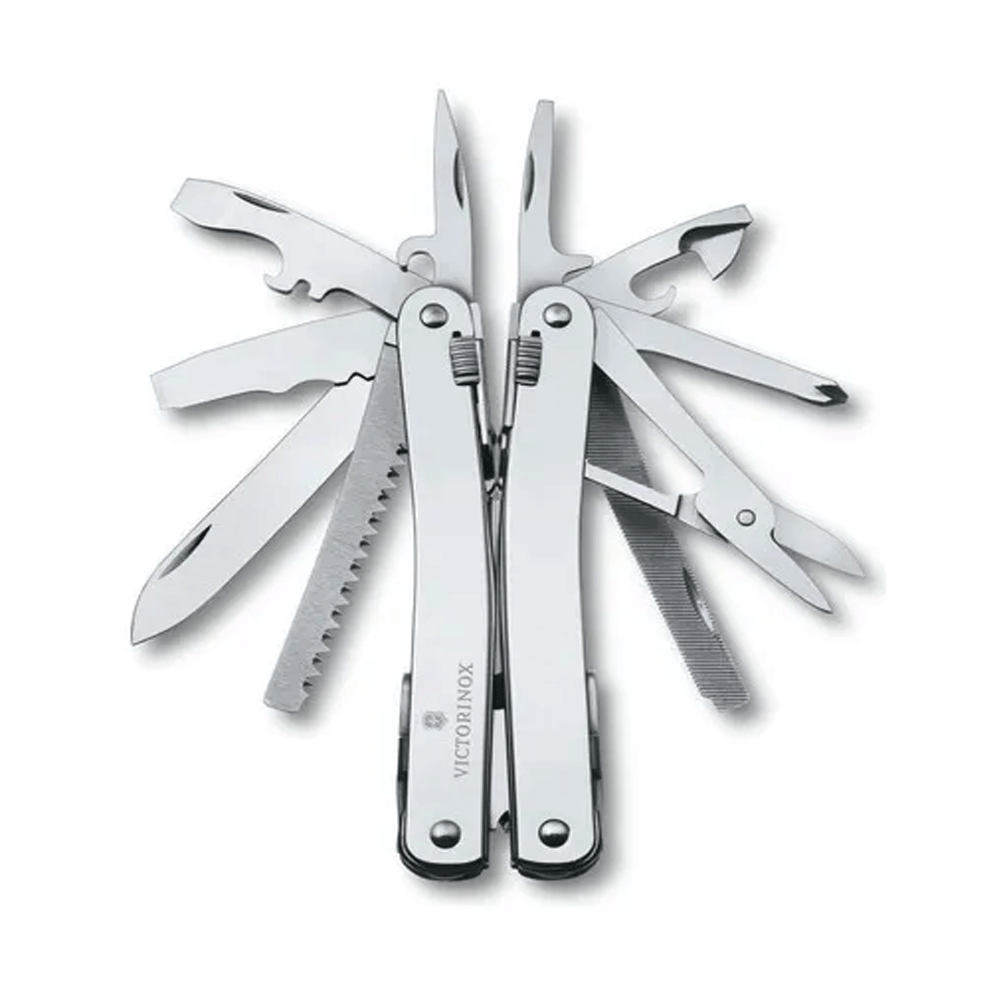 Victorinox Swiss Tool Spirit X Plus Ratchet, Funda De Piel Color Cafe - SUIZA + XTREME
