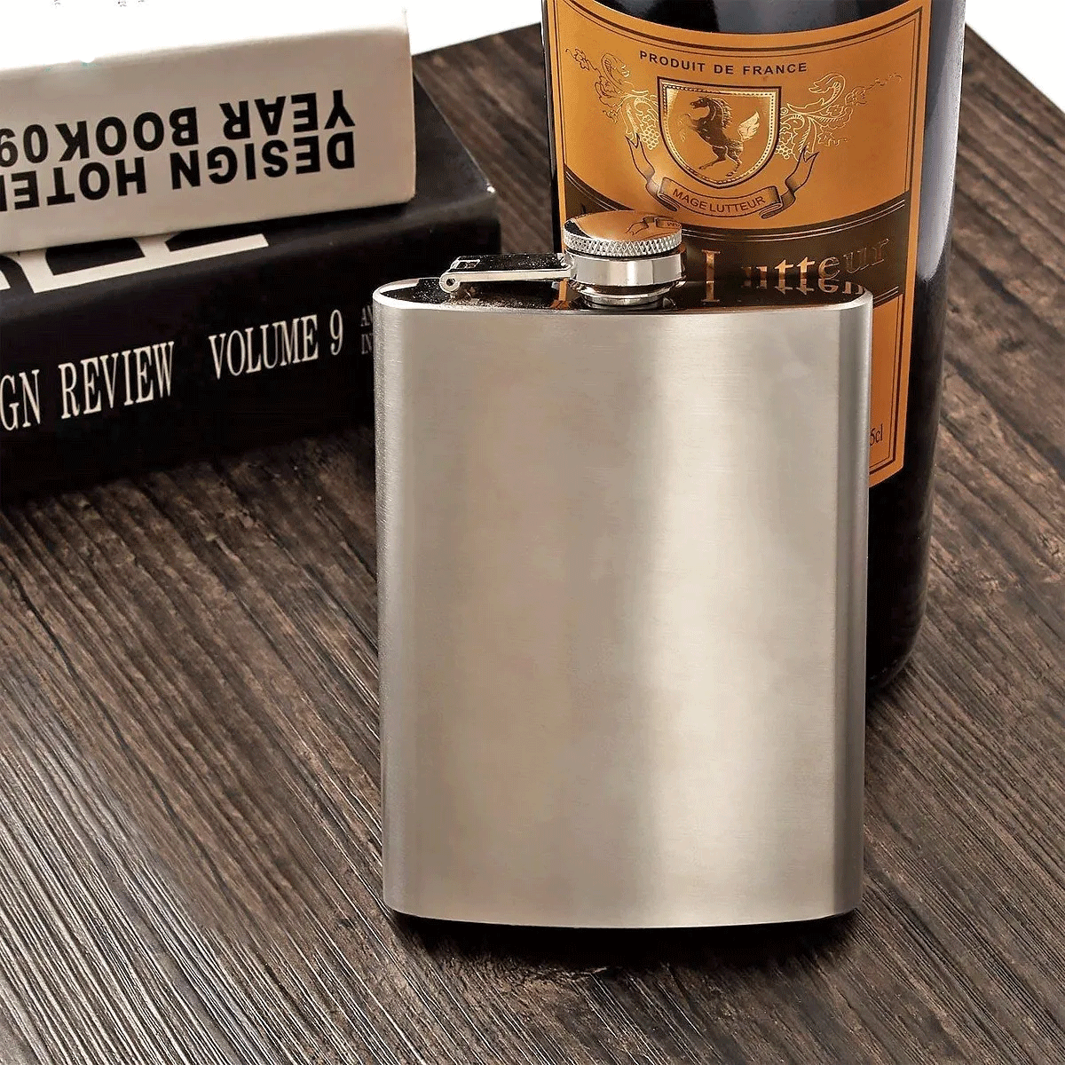 Licorera Anfora 9oz Bolsillo Acero Inoxidable Personalizada