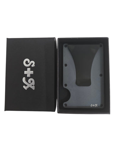 Money Clip S + X Para Tarjetas Y Billetes De Alta Calidad Con Personalizado Laser - Gris Oscuro