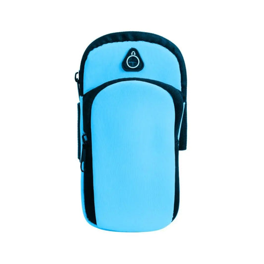 Brazalete deportivo de neopreno para teléfono, malla transpirable, negro, azul y verde, con orificio para auriculares, impermeable, accesorios universales para correr.