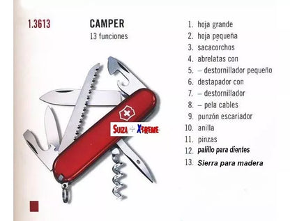 Navaja Multiuso Multiherramienta Victorinox 1.3613 Color Rojo Con 13 Herramientas