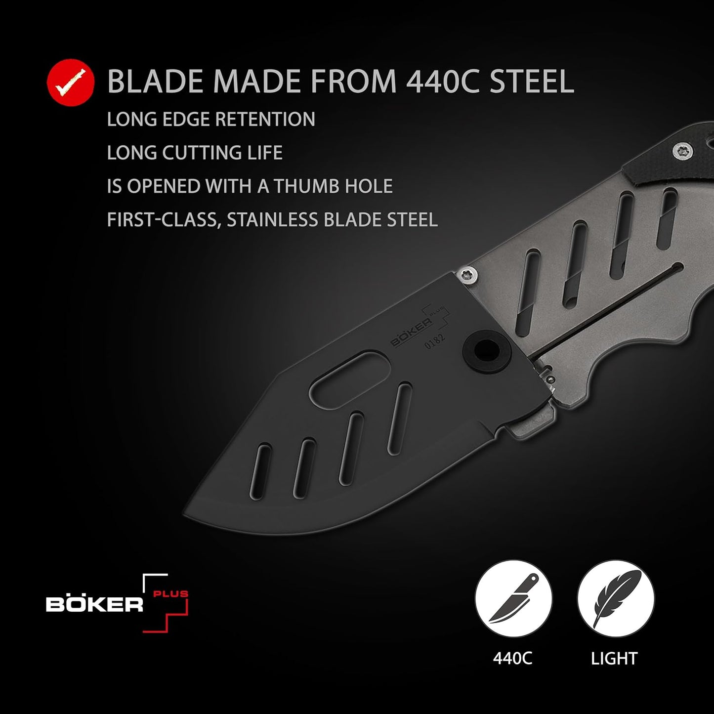 Collar Navaja Boker Con Clip Acero .440 Super Calidad