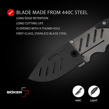 Collar Navaja Boker Con Clip Acero .440 Super Calidad