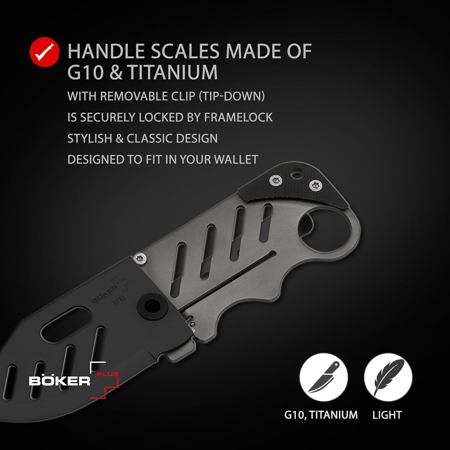 Collar Navaja Boker Con Clip Acero .440 Super Calidad
