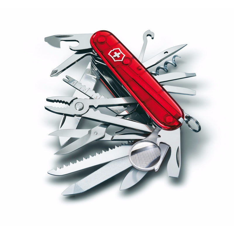Navaja Victorinox Swiss Champ Roja Transparente + Grabado