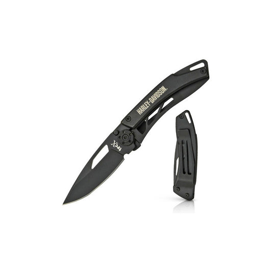 Mini Navaja Negra Con Clip Para Billetes Harley Davidson